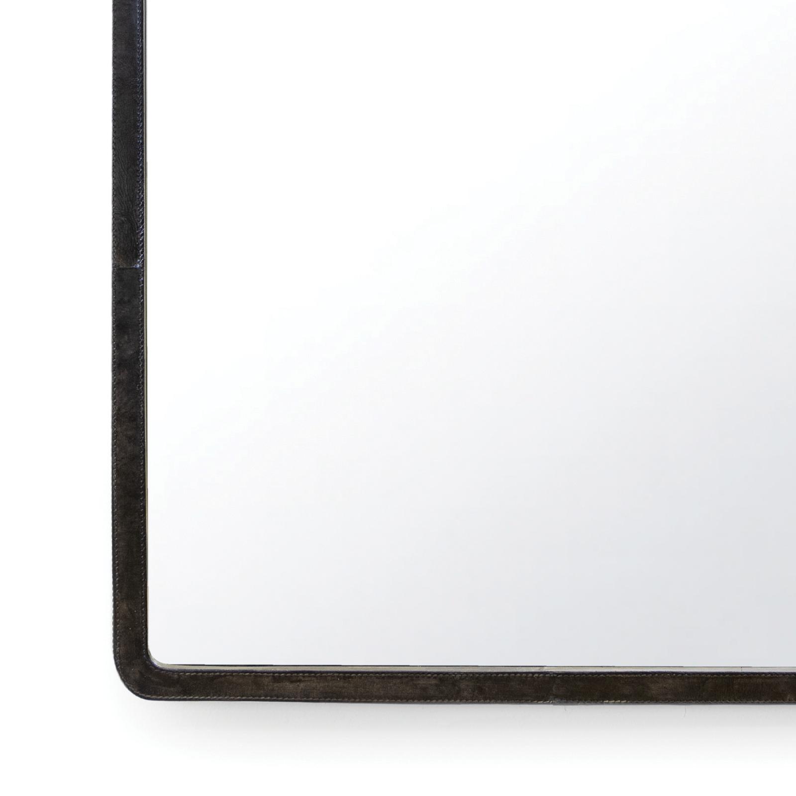 Knox Leather Rectangle Mirror (Black) | Regina Andrew Detroit